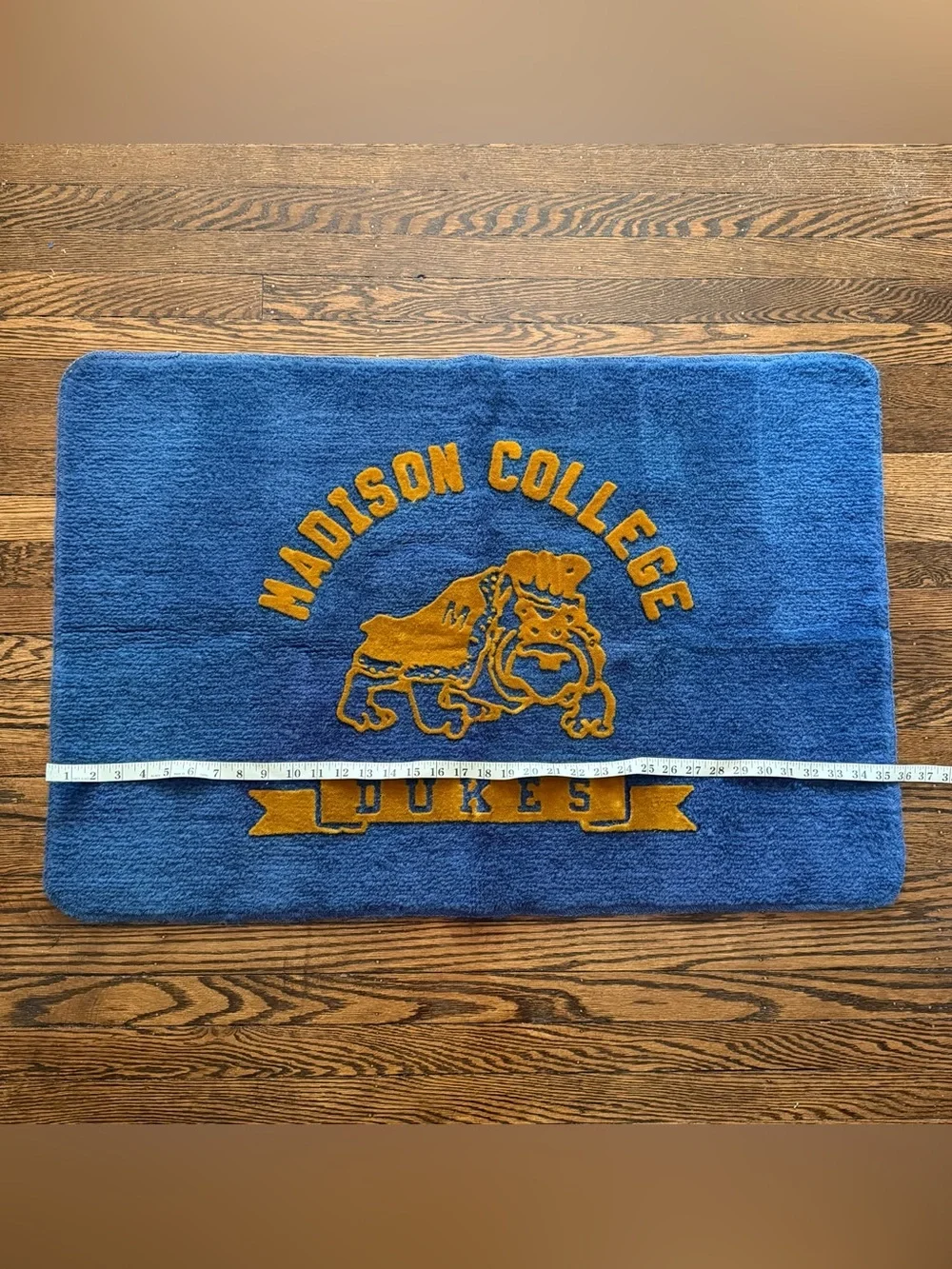 Vintage Madison College Dukes JMU Virginia Blue & Gold Rug